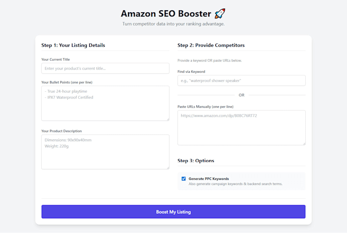 write to optimize your amazon listing with SEO backend keywords to ppc terms