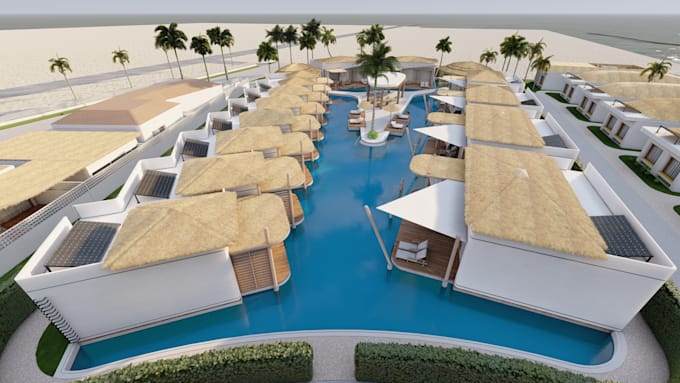 create realistic 3d architectural renderings for villas