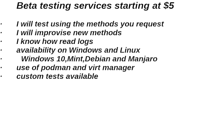 review and test experimental application function