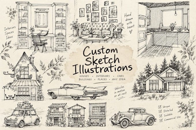 draw any kind of custom pencil sketch pen drawing illustration