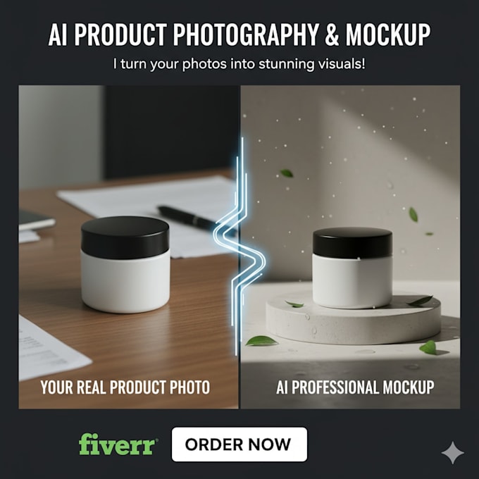 create hyper realistic ai product photography and mockups