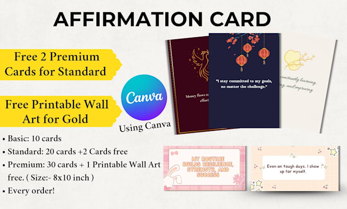 create beautiful printable affirmation cards for self love