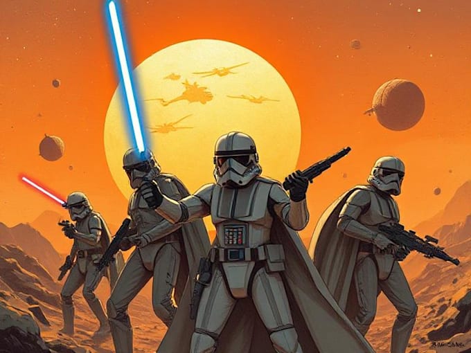create star wars and sci fi illustration