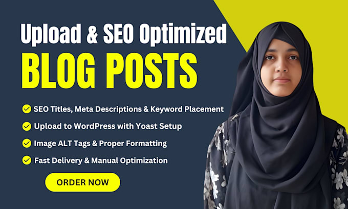 upload and SEO optimize your wordpress blog posts as your virtual assistant