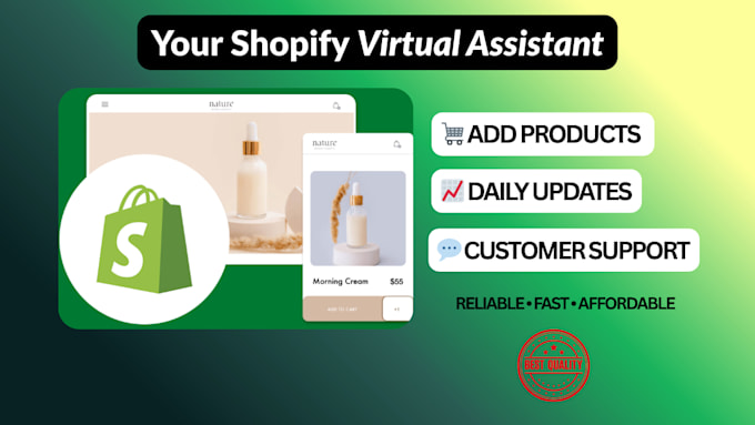 be your shopify clothing store virtual assistant
