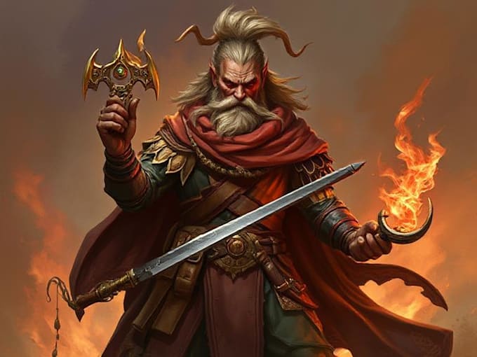 draw dnd character design and illustration