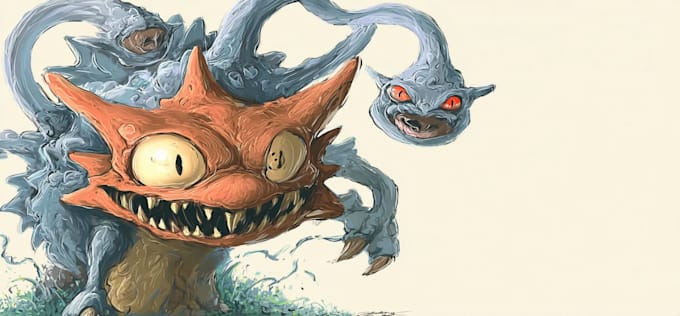create dragon creature illustration,character design for you
