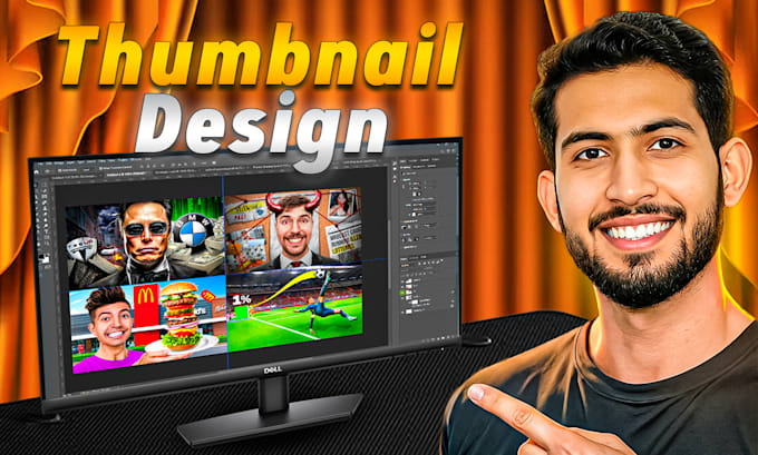 create modern, clean, and attractive youtube thumbnails