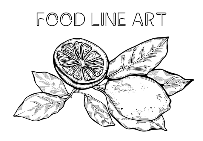 create a line food illustration for menu and packaging