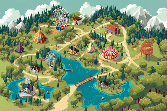 draw beautiful map in vector illustration