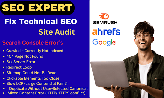fix semrush, ahrefs, moz, and google search console site audit errors