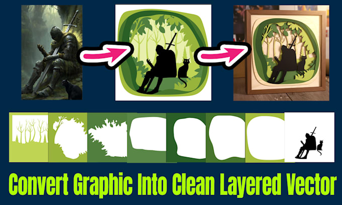 convert your design or idea into clean multilayered vector file for laser cut