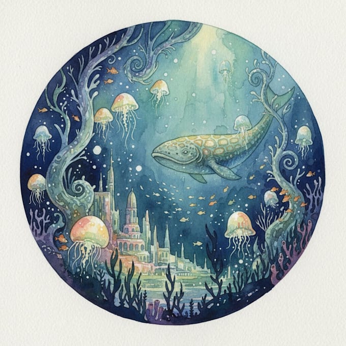 draw a unique watercolor illustration