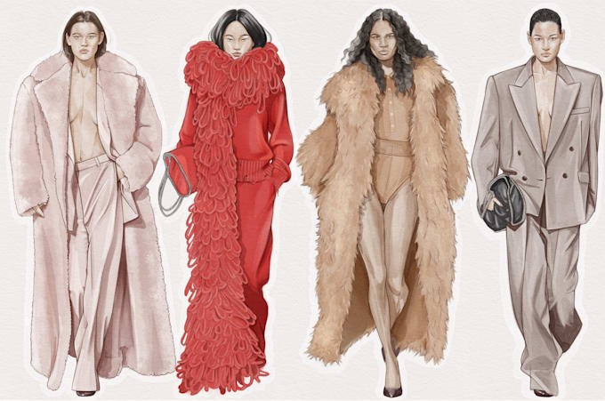 draw fashion illustration , sketch , model