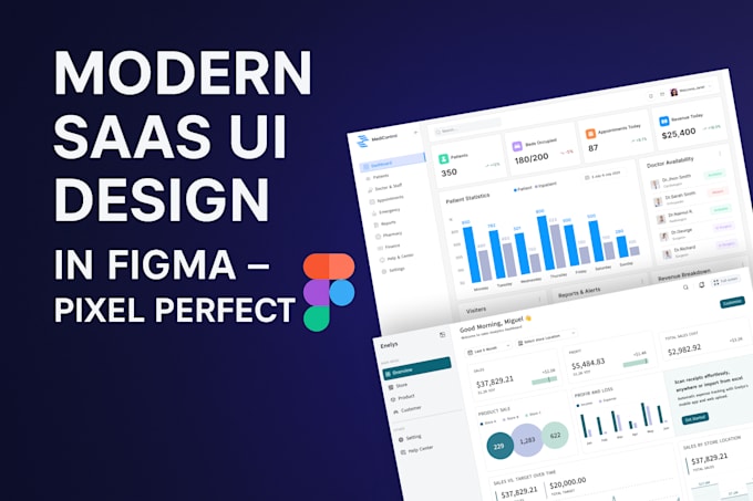 create a modern saas product design in figma