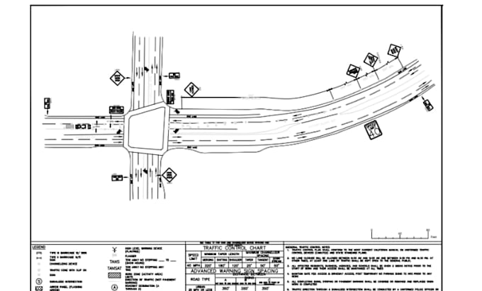 draw traffic control plan tcp for any road condition