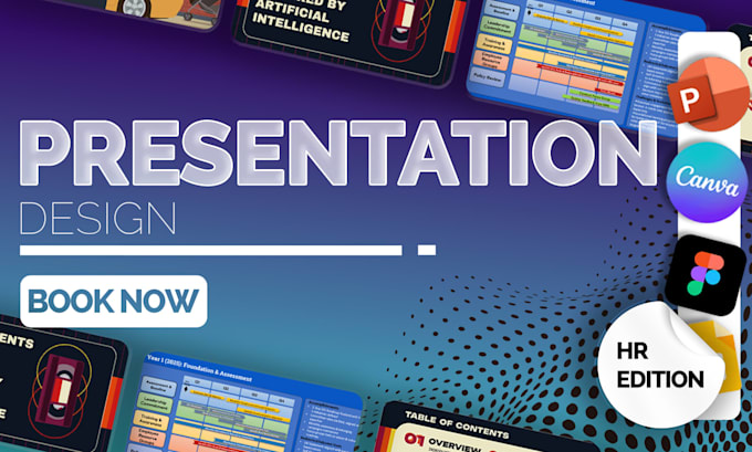 create HR presentation design , recruitment, payroll, policy , compliance slides