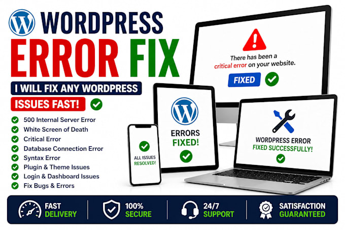 fix wordpress issues, wordpress error, fix wordpress website