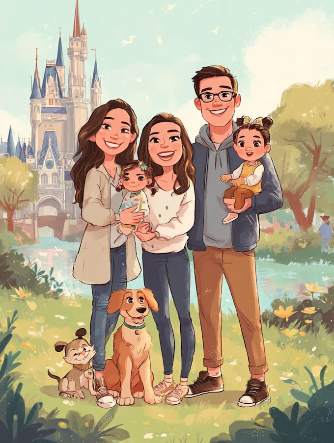 make a cute disney cartoon portrait