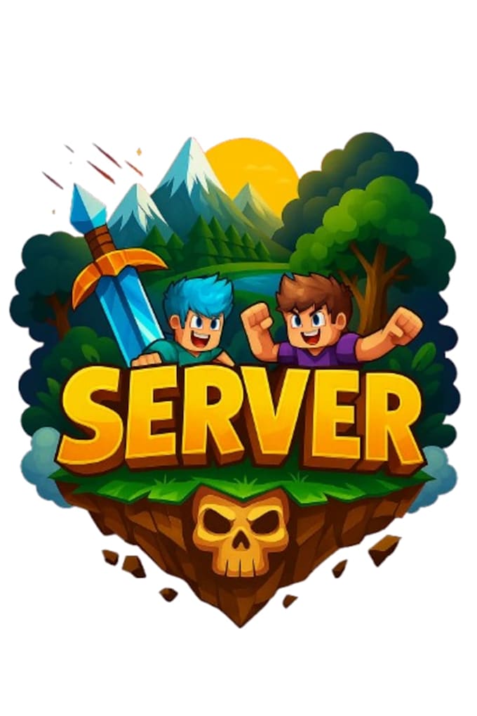 design unique 3d minecraft server logo and icons