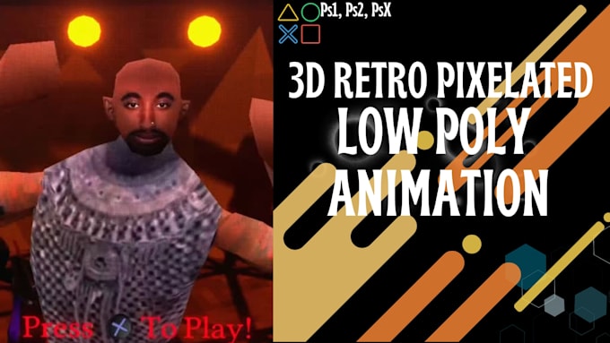 do 3d retro low poly loop animation n64 ps1 y2k ps2 graphics style game asset