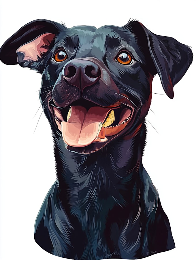 make disney pets portrait illustration in disney style