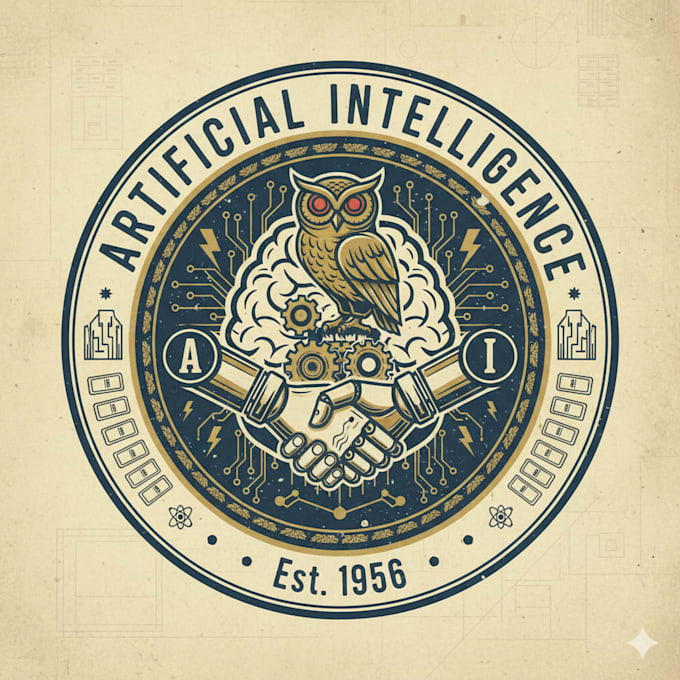 design artificial intelligence vintage logo