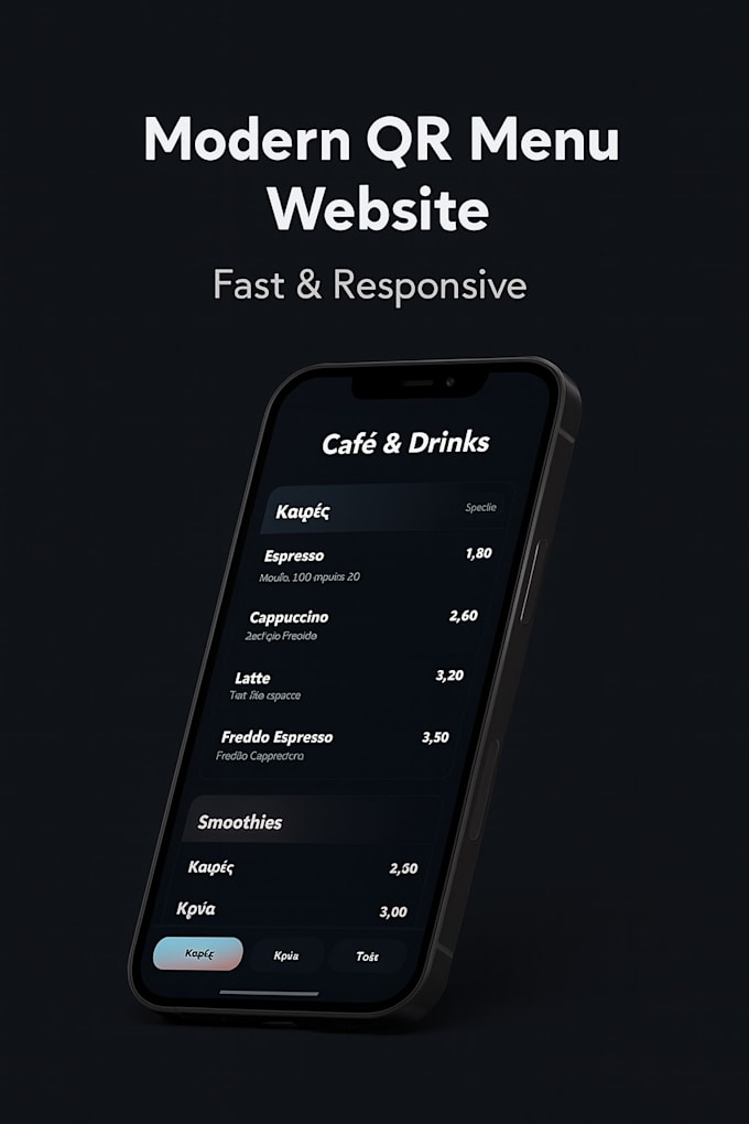 create qr menu website  fast, responsive