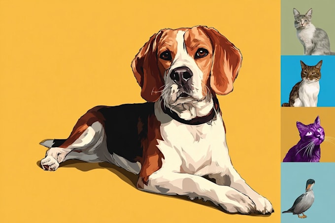 create animals cartoon illustration