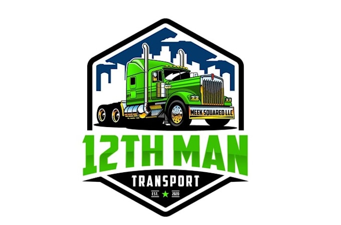 design transport truck automotive auto detailing logo