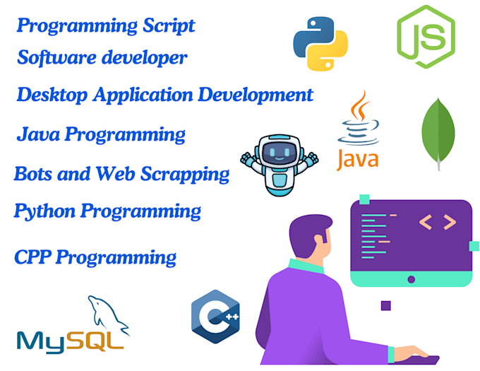 script and develop java, python, sql, and cpp programming projects or bots