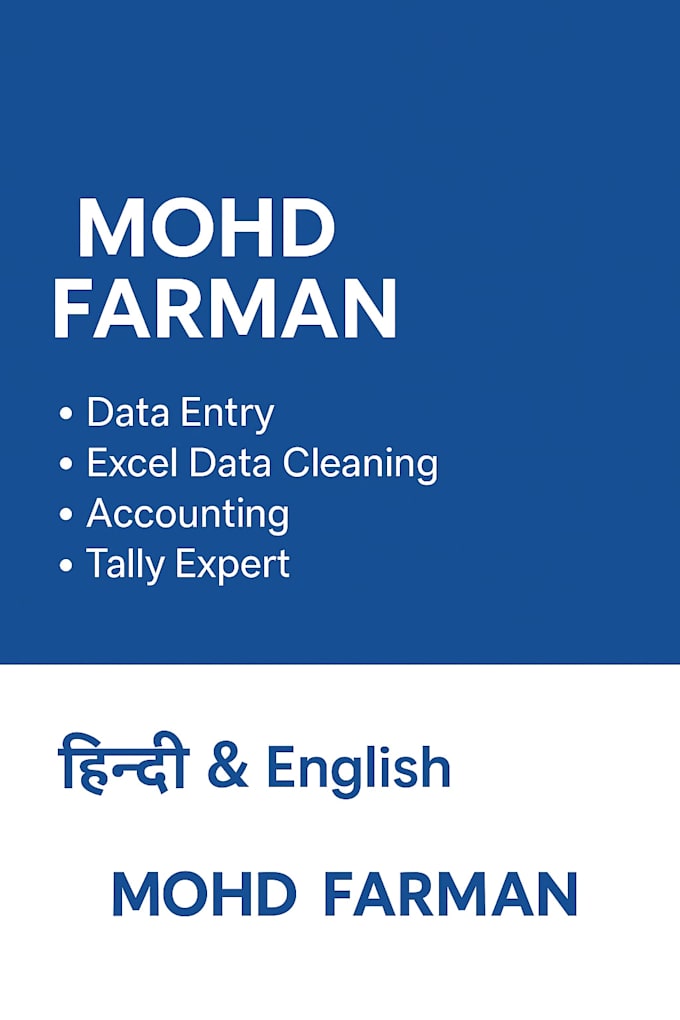 do data entry, bookkeeping,  typing, pdf to excel, excel data