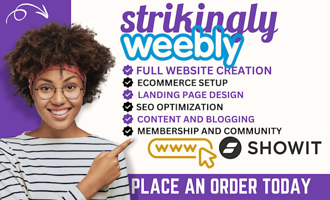 design modern weebly website strikingly website  showit website, landing page