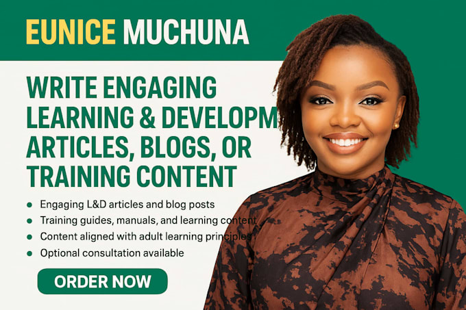 write engaging learning and development articles, blogs, or training content