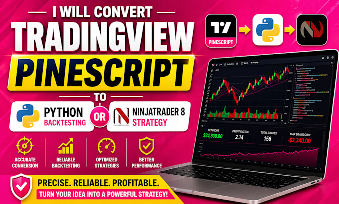 convert tradingview pinescript to python backtesting or ninjatrader 8 strategy