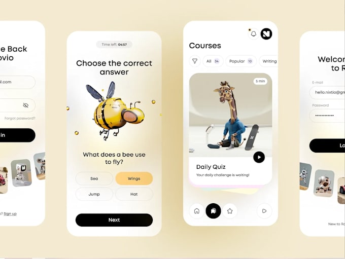 develop an ai quiz app, education app, e learning app, student tracking app