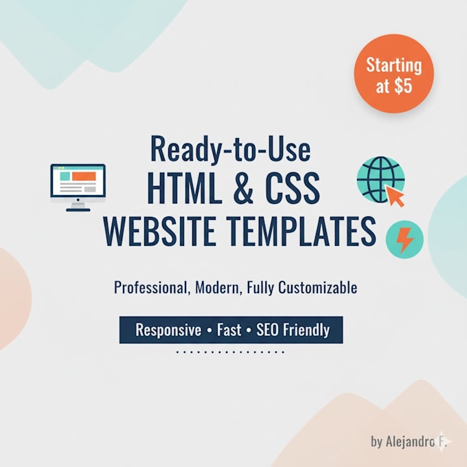 Entregaré una plantilla de sitio web en html y css lista para usar
