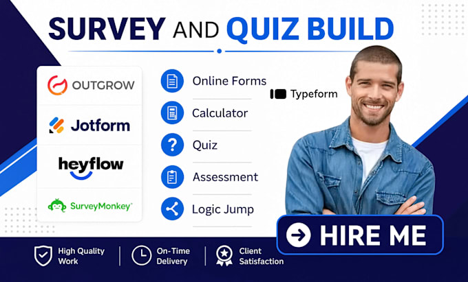 design surveys using outgrow, typeform, heyflow, tally, jotform