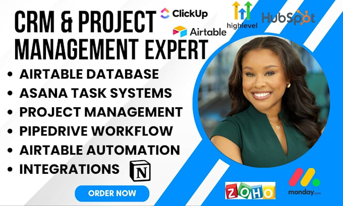 asana task systems airtable databases pipedrive workflows dashboards gohighlevel