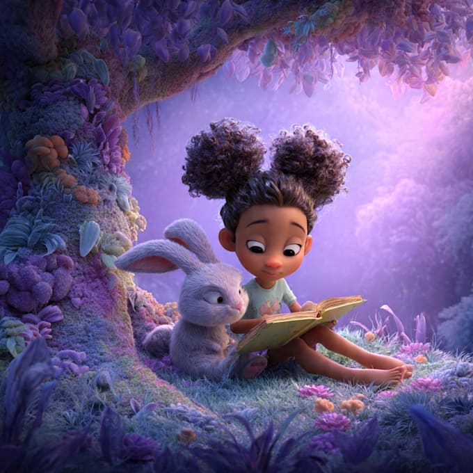 design beautiful ai children book illustrations