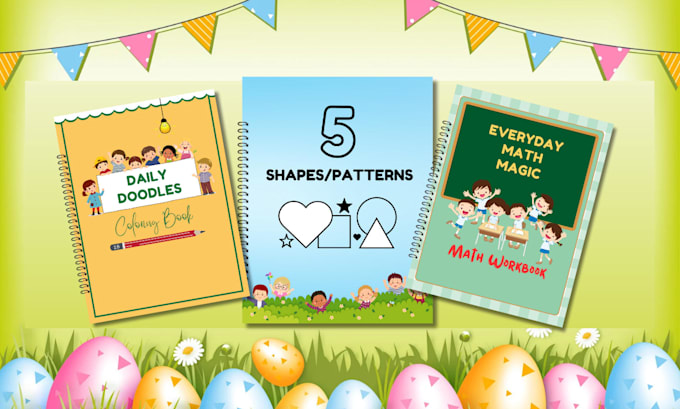 create kids workbook, math worksheet, flashcards, activity book