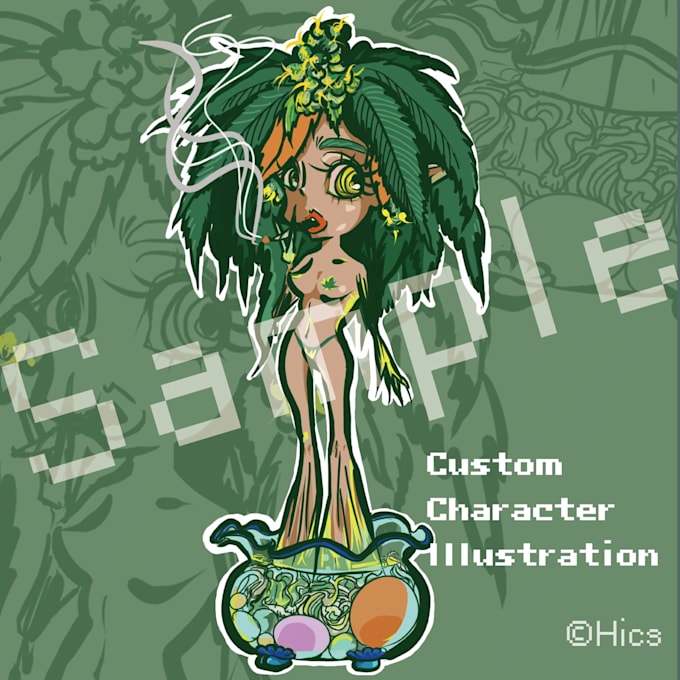 draw a fantasy plant based character in my unique style