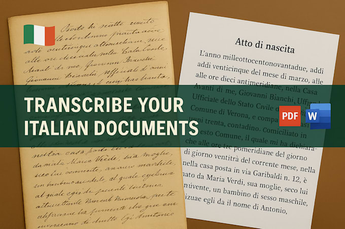 transcribe your handwritten italian documents
