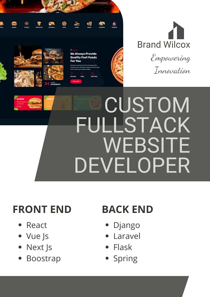 do custom full stack web developer in laravel, django, react, sql, django