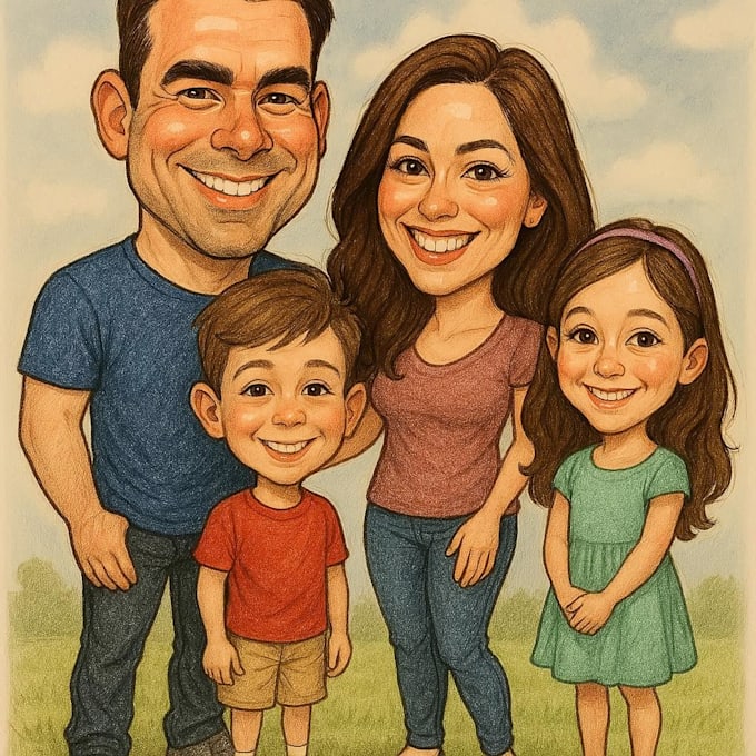 make caricatures for couples, families, weddings