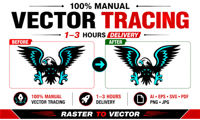 redraw, vectorize, convert logo or raster to vector