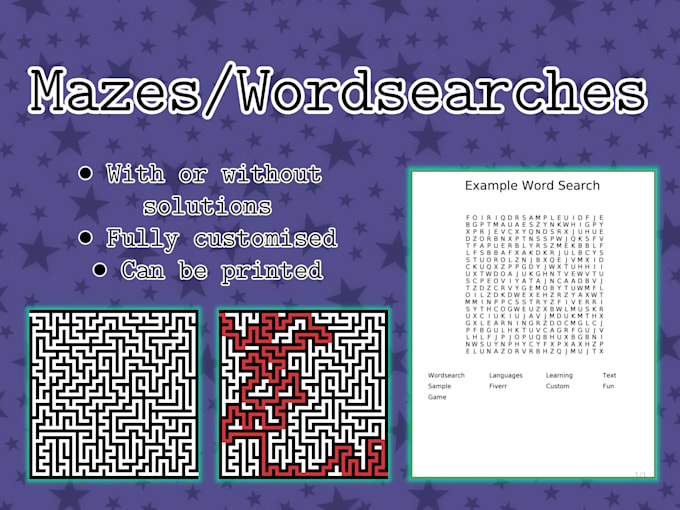 create a maze or custom wordsearch