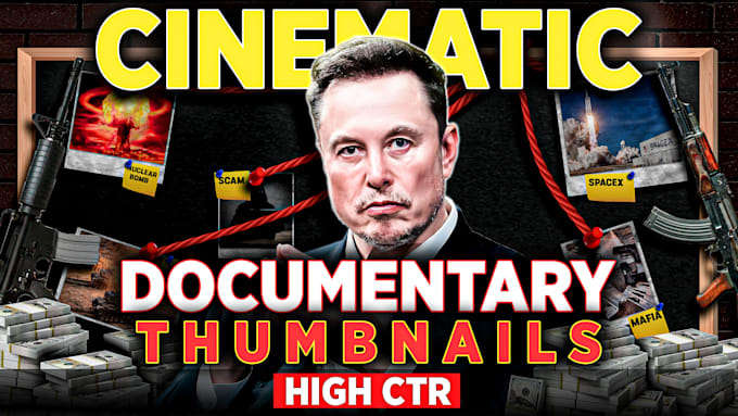 design cinematic faceless youtube thumbnails and documentary thumbnail design