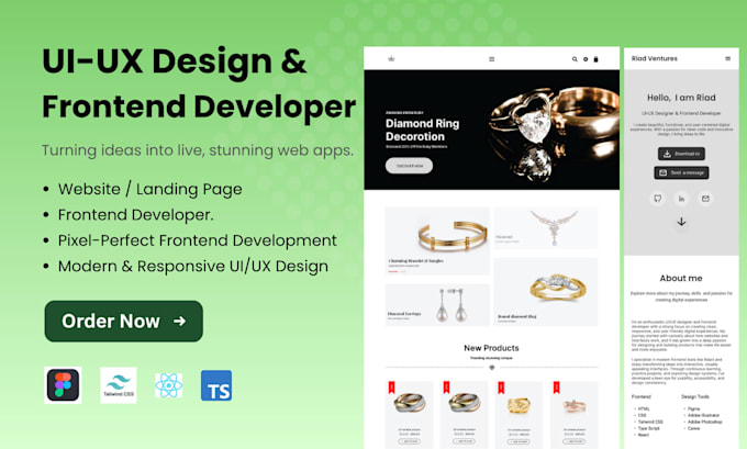 design modern UI UX and develop responsive frontend websites
