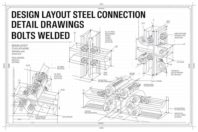 Design layout steel connection detail drawings bolts welded by Ken76543 ...